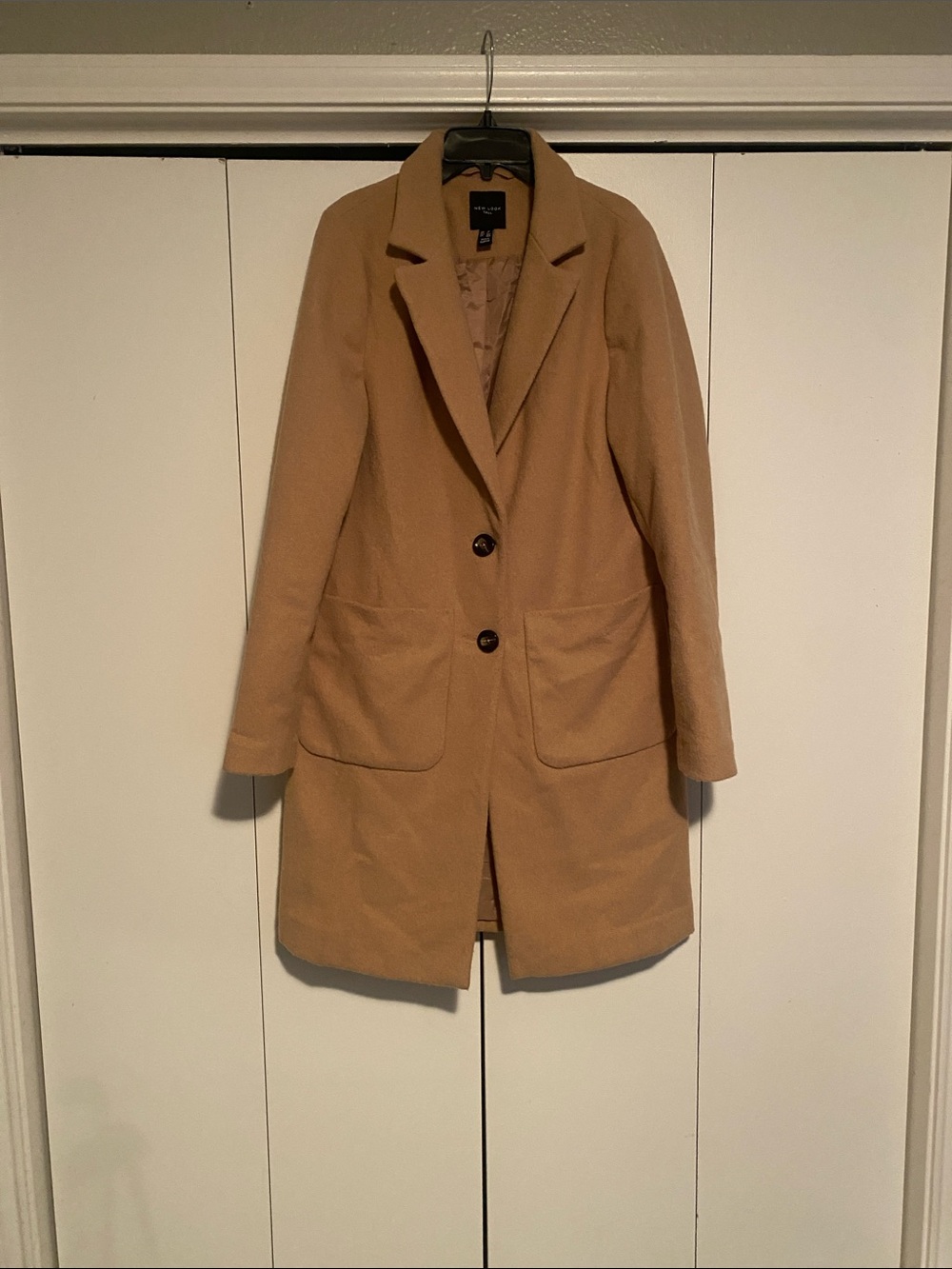 Women's Single-Breasted Wool Blend trench Coat